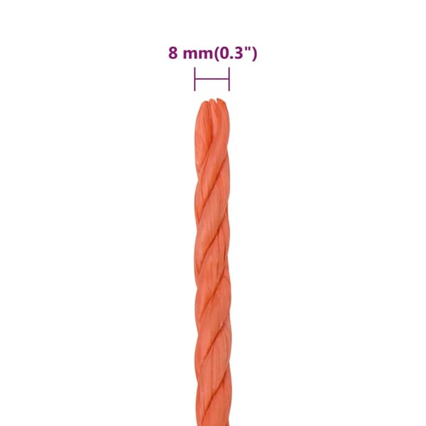 Rep orange 8 mm 250 m polypropylen