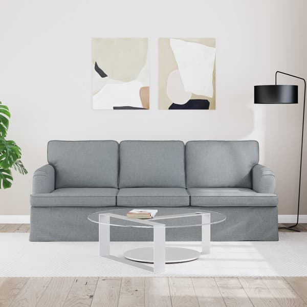 Soffa Ljusgrå 201 x 80 x 85 cm tyg