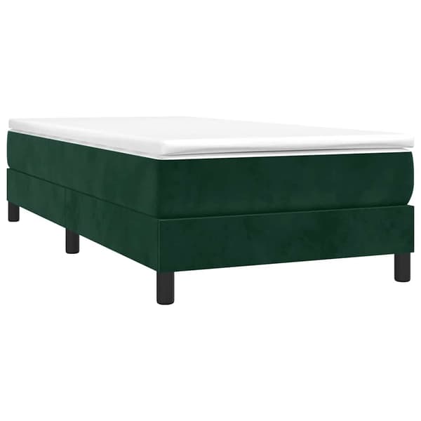 Boxspring-sängram mörkgrön 80x200 cm sammet