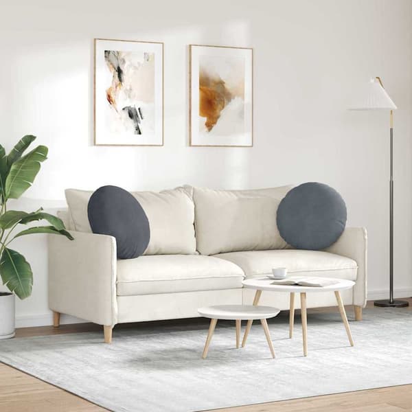 Sittkuddar 2 pcs Mörkgrå Ø50 x 19 cm Sammet