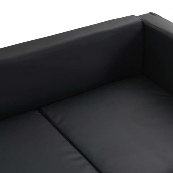 Soffa 3-sits konstläder svart