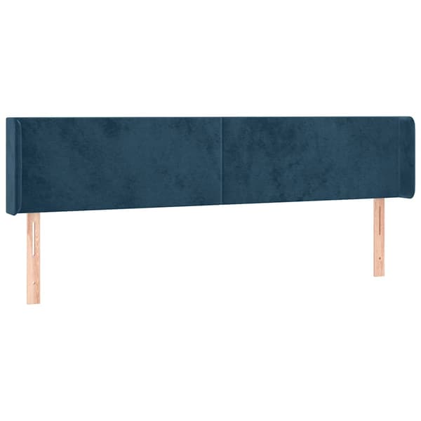 Sänggavel LED mörkblå 183x16x78/88 cm sammet