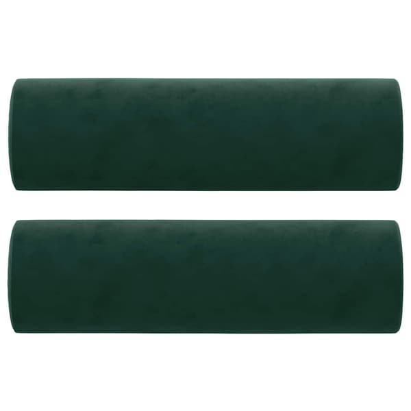 Prydnadskuddar 2 st mörkgrön Ø15x50 cm sammet