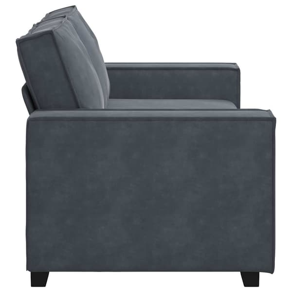Soffa 2-sits mörkgrå 180x78x84 cm sammet