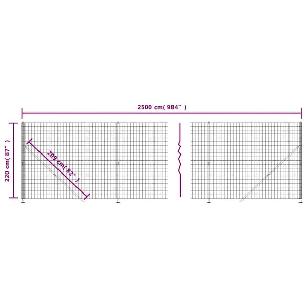 Stängsel med stolpsko antracit 2,2x25 m