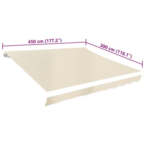 Markisduk gräddvit 4,5x3 m