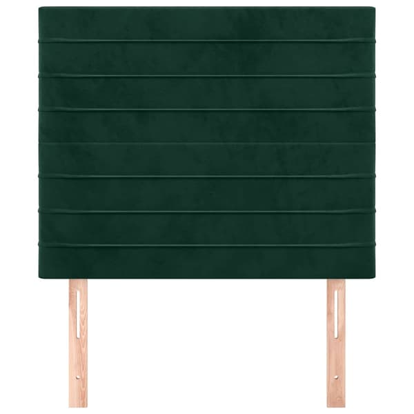 Sänggavel mörkgrön 90x5x118/128 cm sammet