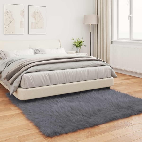 Fuskfäll matta TAFALLA Antracit 160 x 160 cm Polyester