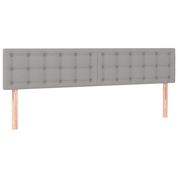 Ramsäng med madrass ljusgrå 180x200 cm tyg