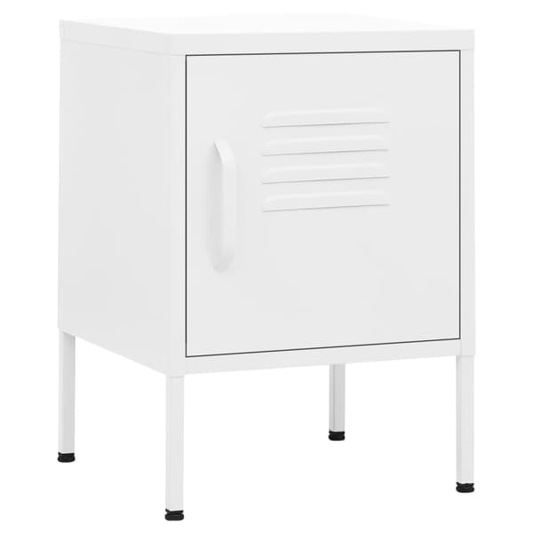 Sängbord vit 35x35x51 cm stål