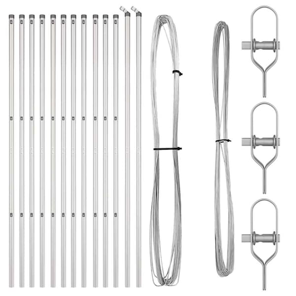 Stängselstolpe 13 pcs Silver Stål