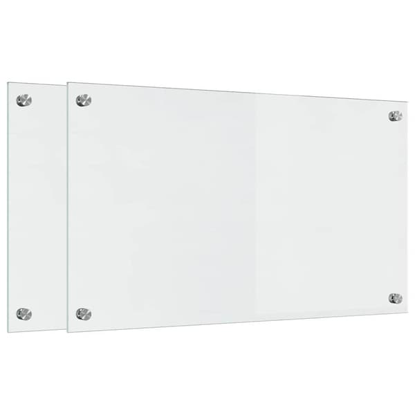 Köksskydd 2 st Transparent 70 x 40 cm härdat glas
