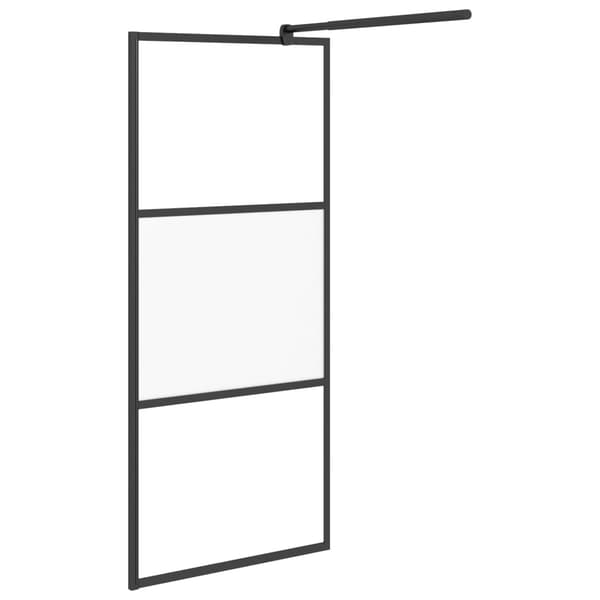 Duschvägg 80x195 cm halvfrostat ESG-glas svart