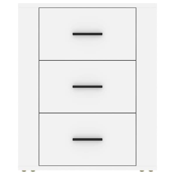 Sängbord vit 50x36x60 cm konstruerat trä