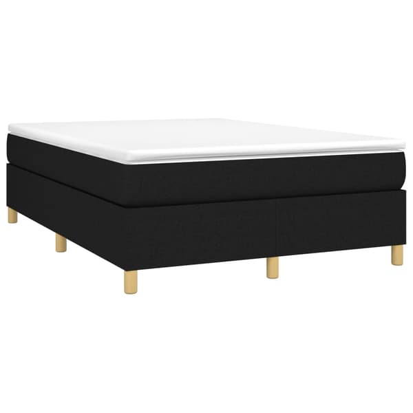 Boxspring-sängram svart 140x200 cm tyg