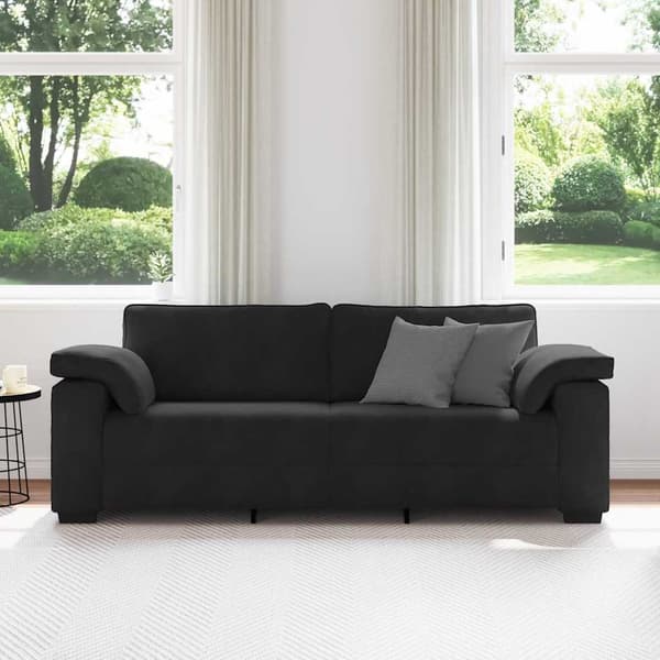 3-sitssoffa svart 220x77x82 cm sammet