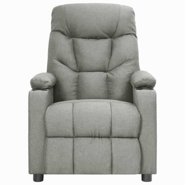 Reclinerfåtölj ljusgrå tyg