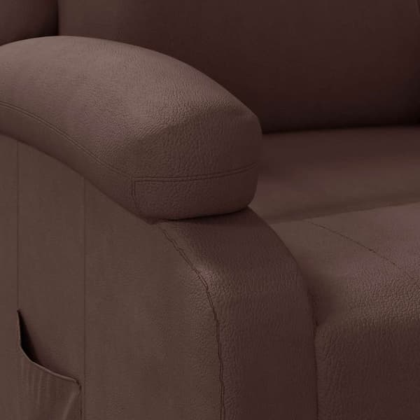 Reclinerfåtölj brun konstläder