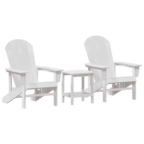 Trädgård Stol 3 pcs Vit polyeten