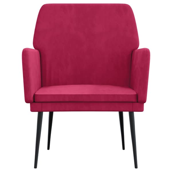 Fåtölj vinröd 62x79x79 cm sammet