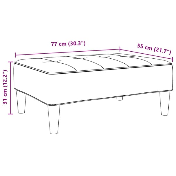 Fotpall mörkgrå 77x55x31 cm tyg