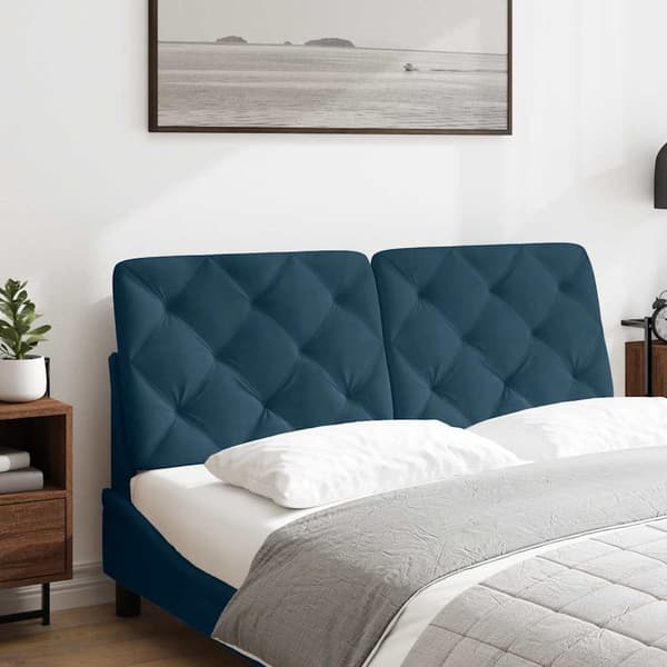 Headboard Cushion Blue 120 cm Velvet