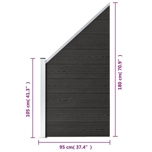 Staketpanel WPC 95x(105-180) cm grå