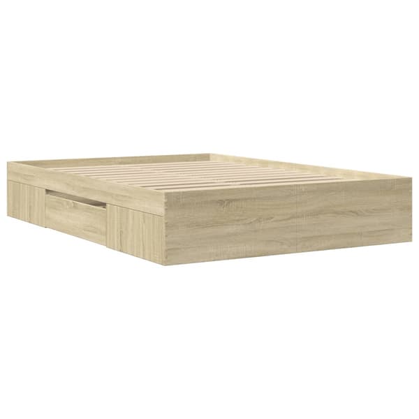 Sängram sonoma-ek 135x190 cm konstruerat trä