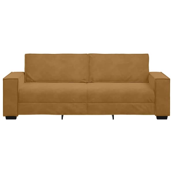 3-sitssoffa brun 220x78x84 cm sammet