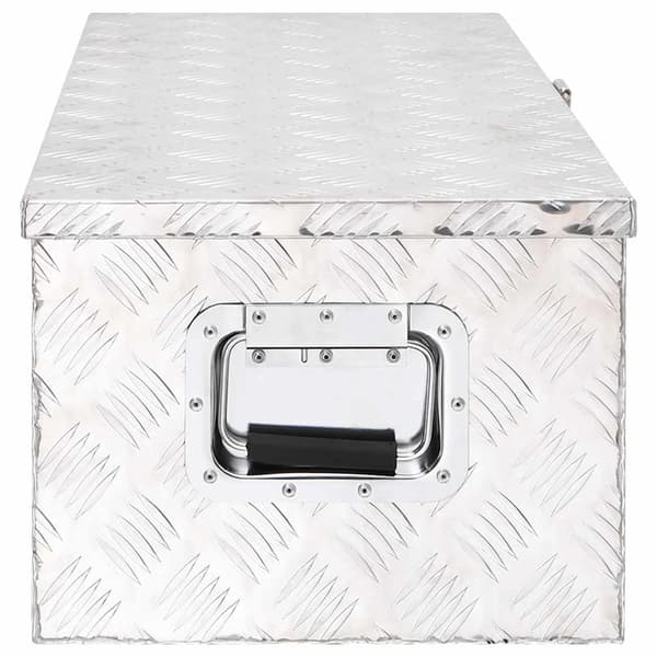 Förvaringslåda silver 80x39x30 cm aluminium