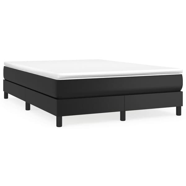 Boxspring-sängram svart 140x200 cm konstläder