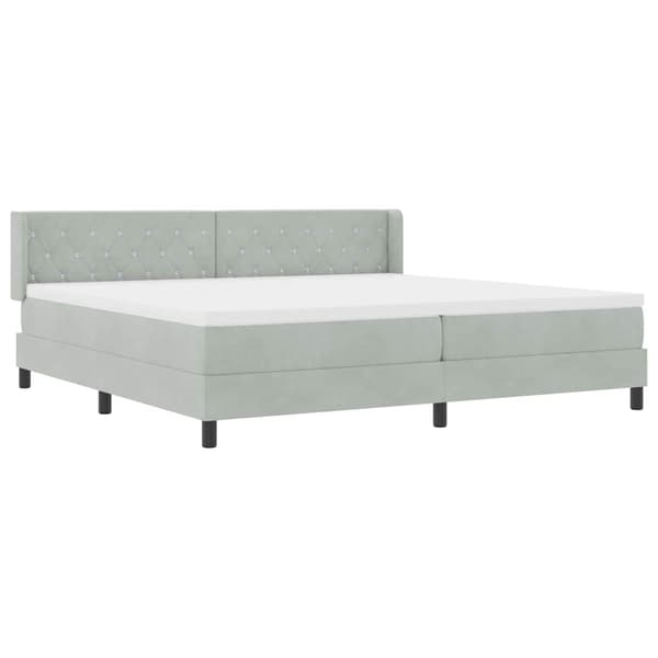 Bäddfjäder med madrass Ljusgrå 200 x 200 cm Polyester
