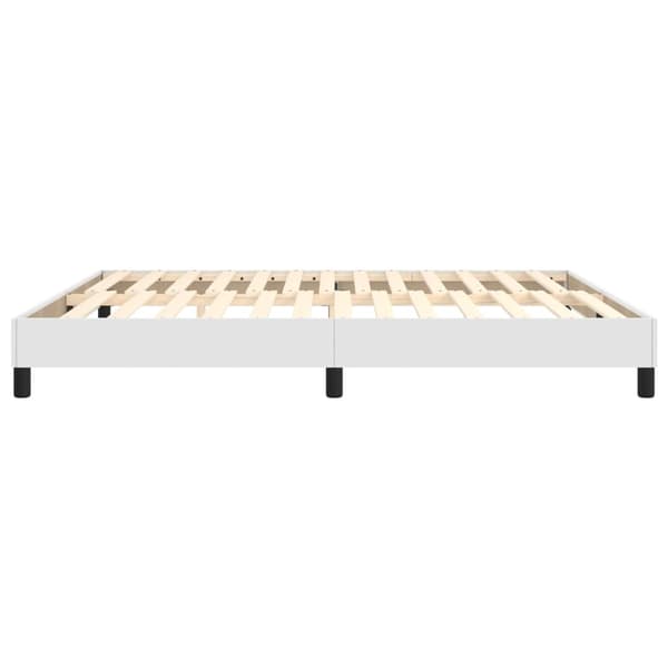 Boxspring-sängram vit 180x200 cm konstläder