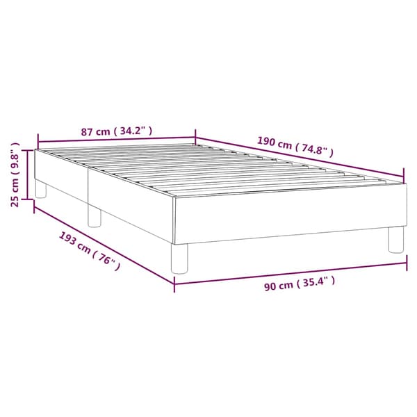 Boxspring-sängram mörkgrön 90x190 cm sammet