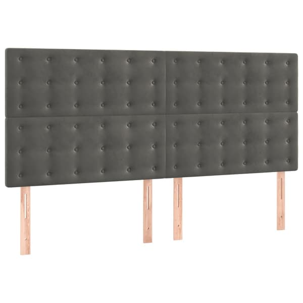 Sänggavel mörkgrå 160x5x118/128 cm sammet