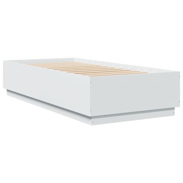 Sängram vit 90x200 cm konstruerat trä