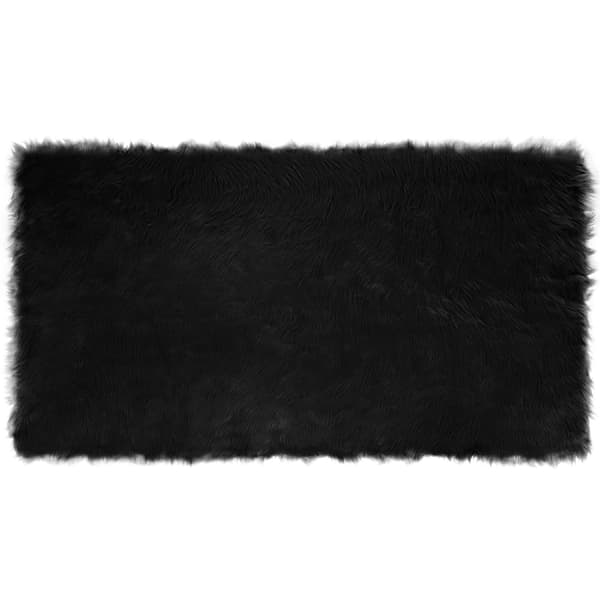 Fuskfäll matta TAFALLA Svart 60 x 110 cm Polyester