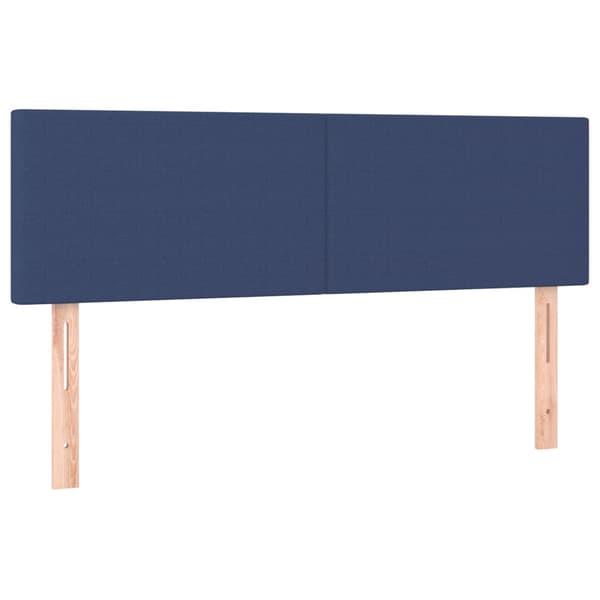 Ramsäng med madrass blå 140x190 cm tyg