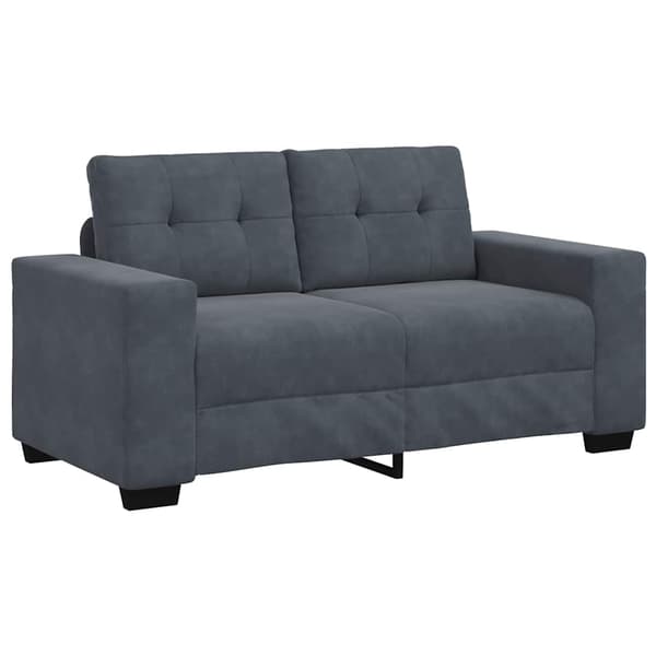 Loveseat soffa mörkgrå 160x77x82 cm sammet