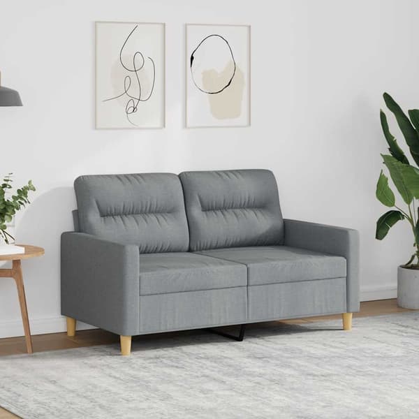 2-sitssoffa ljusgrå 120 cm tyg