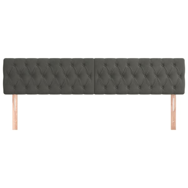 Sänggavlar mörkgrå 200x7x78/88 cm sammet