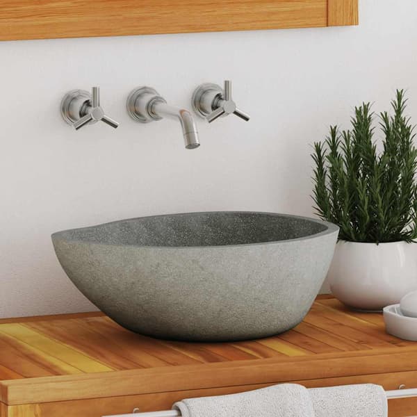 Handfat flodsten oval (37-46)x(29-36) cm