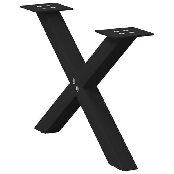 Soffbordsben X-formade 2 st svarta 60x(30-31) cm stål