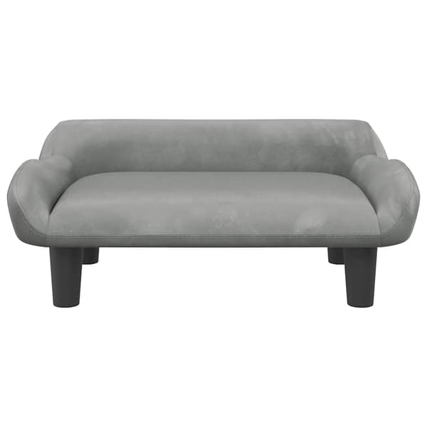 Barnsoffa ljusgrå 70x40x24 cm sammet
