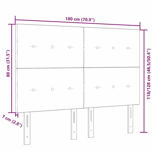 Huvudgavel Rosa 180 cm Sammet