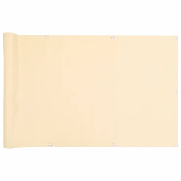 Insynsskydd för balkong gräddvit 600x90 cm PVC