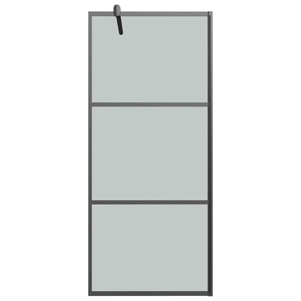 Duschvägg 90x195cm halvfrostat ESG-glas svart