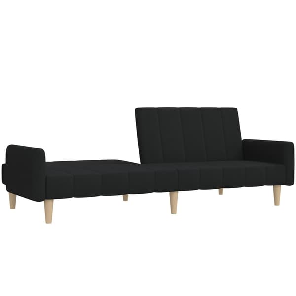 Bäddsoffa 2-sits svart tyg