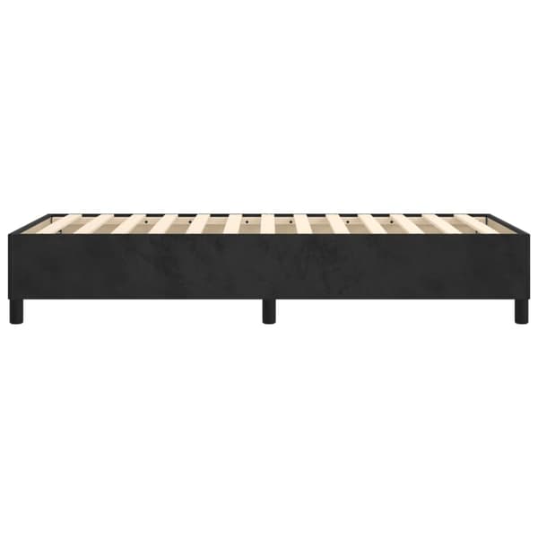 Boxspring-sängram svart 90x200 cm sammet