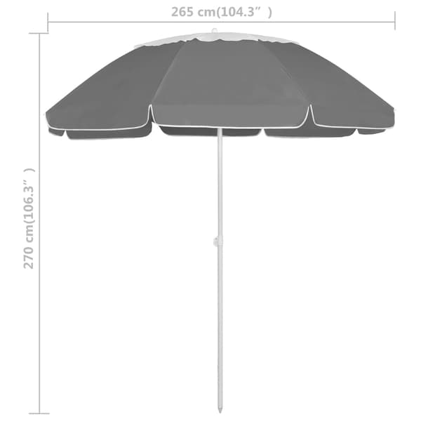 Strandparasoll antracit 300 cm